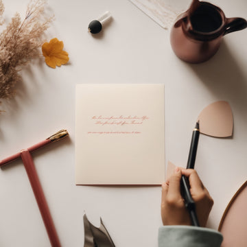 writing a message inside a greeting card