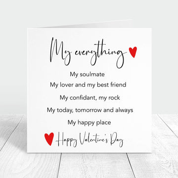 personalised valentine's day card - my everything