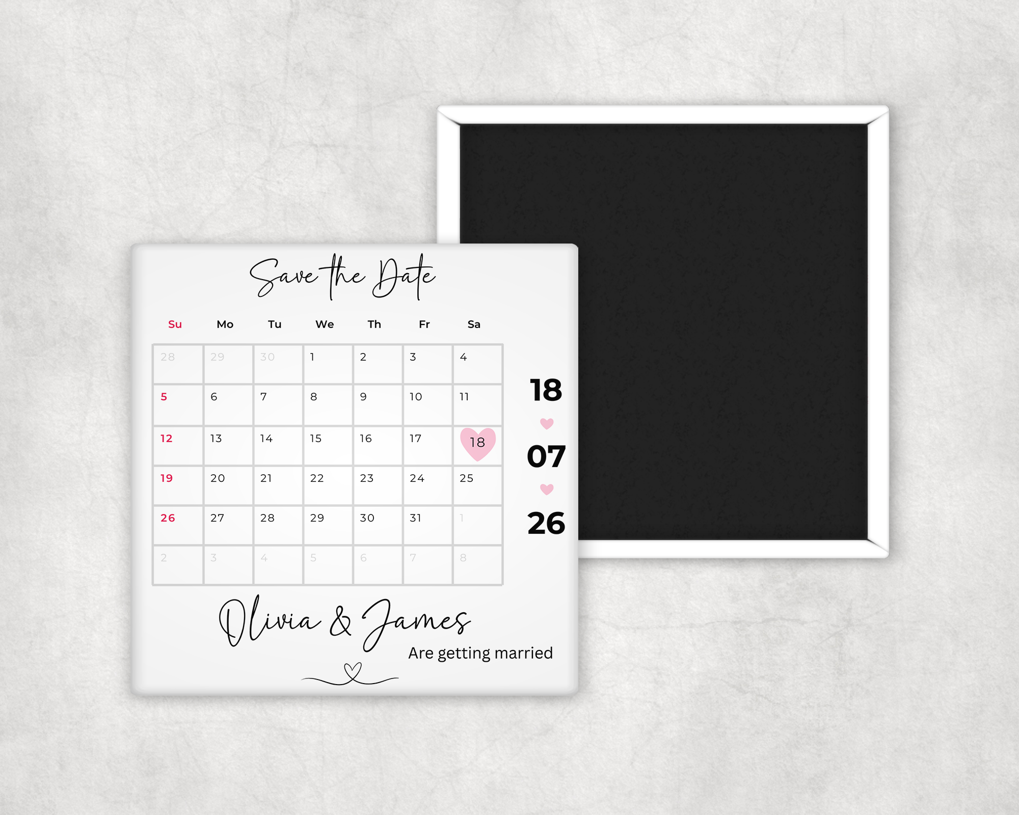 save the date calendar fridge magnet