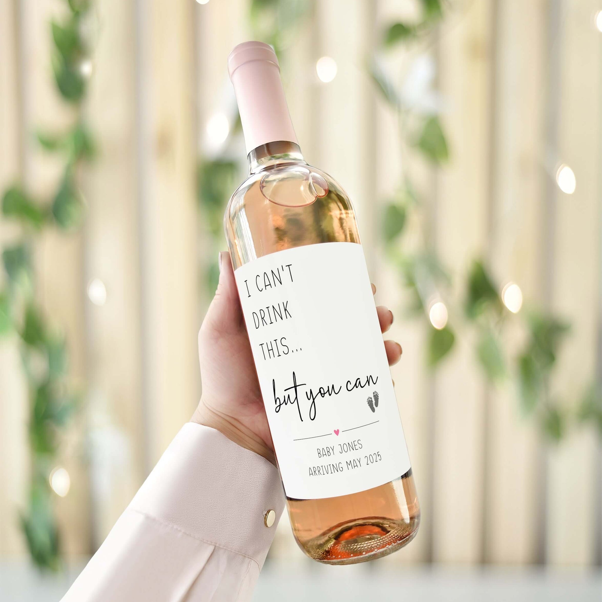 I can't drink this, but you can - pregnancy reveal wine bottle label