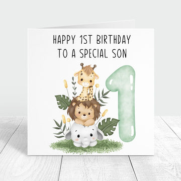happy 1st birthday safari card