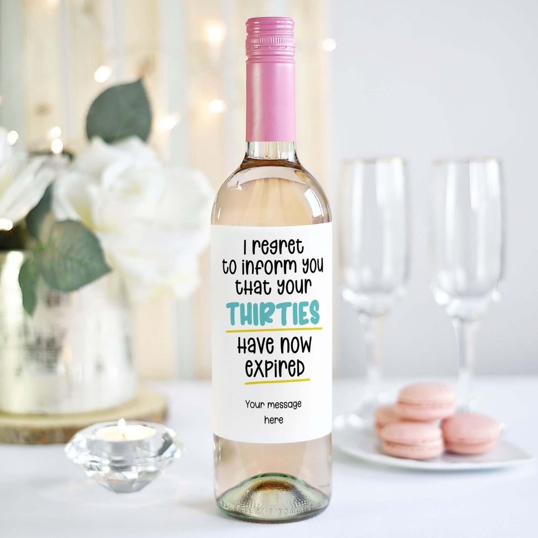 funny personalised wine bottle label happy 40th birthday