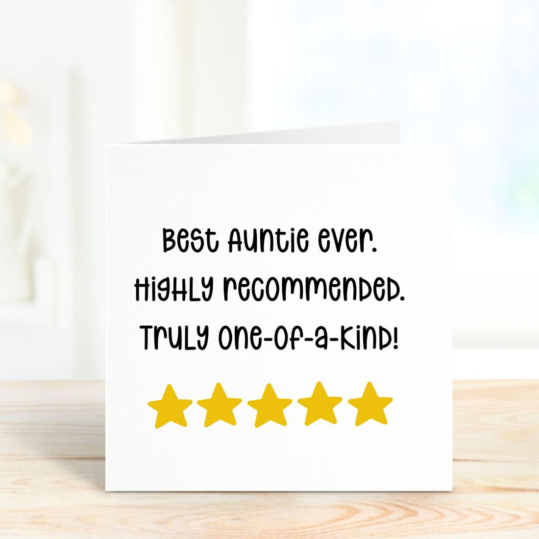 best auntie ever 5 stars personalised birthday card