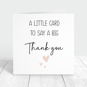 a little card to say a big thank you personalised
