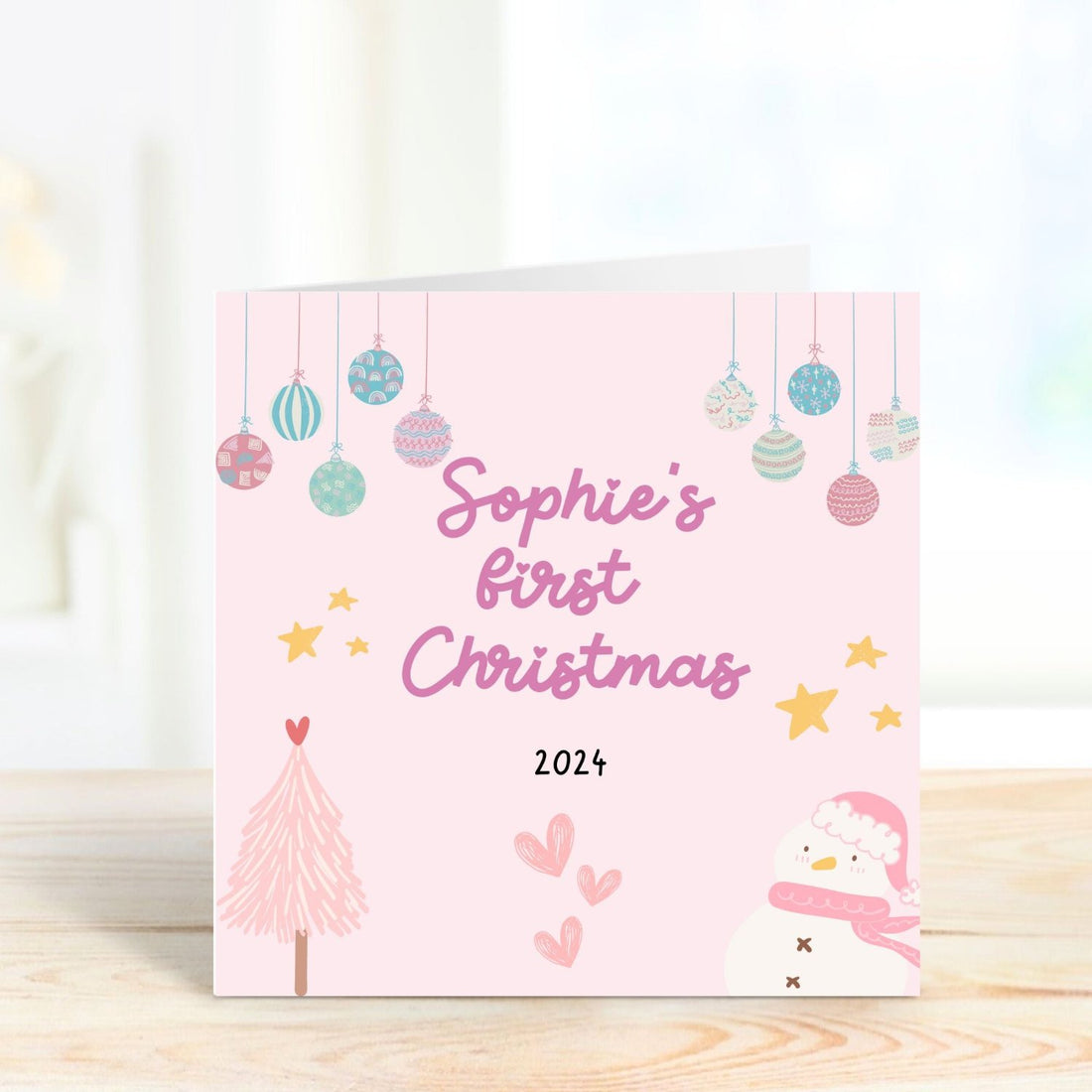 personalised card for baby's first christmas