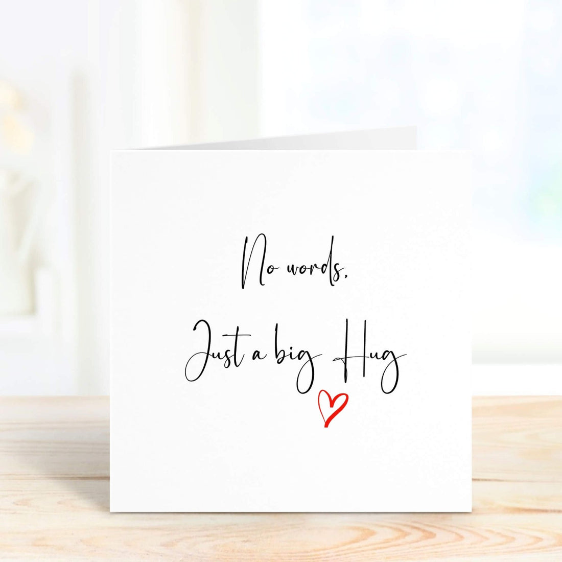 No words just a big hug personalised sympathy card