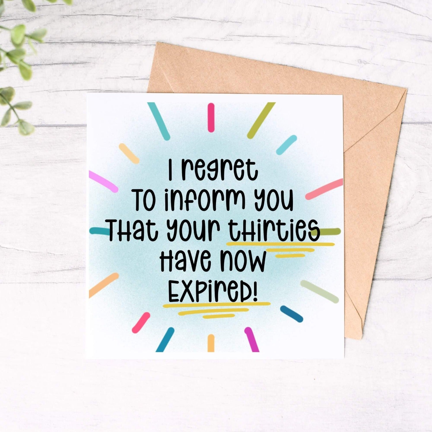 thirties expired birthday card
