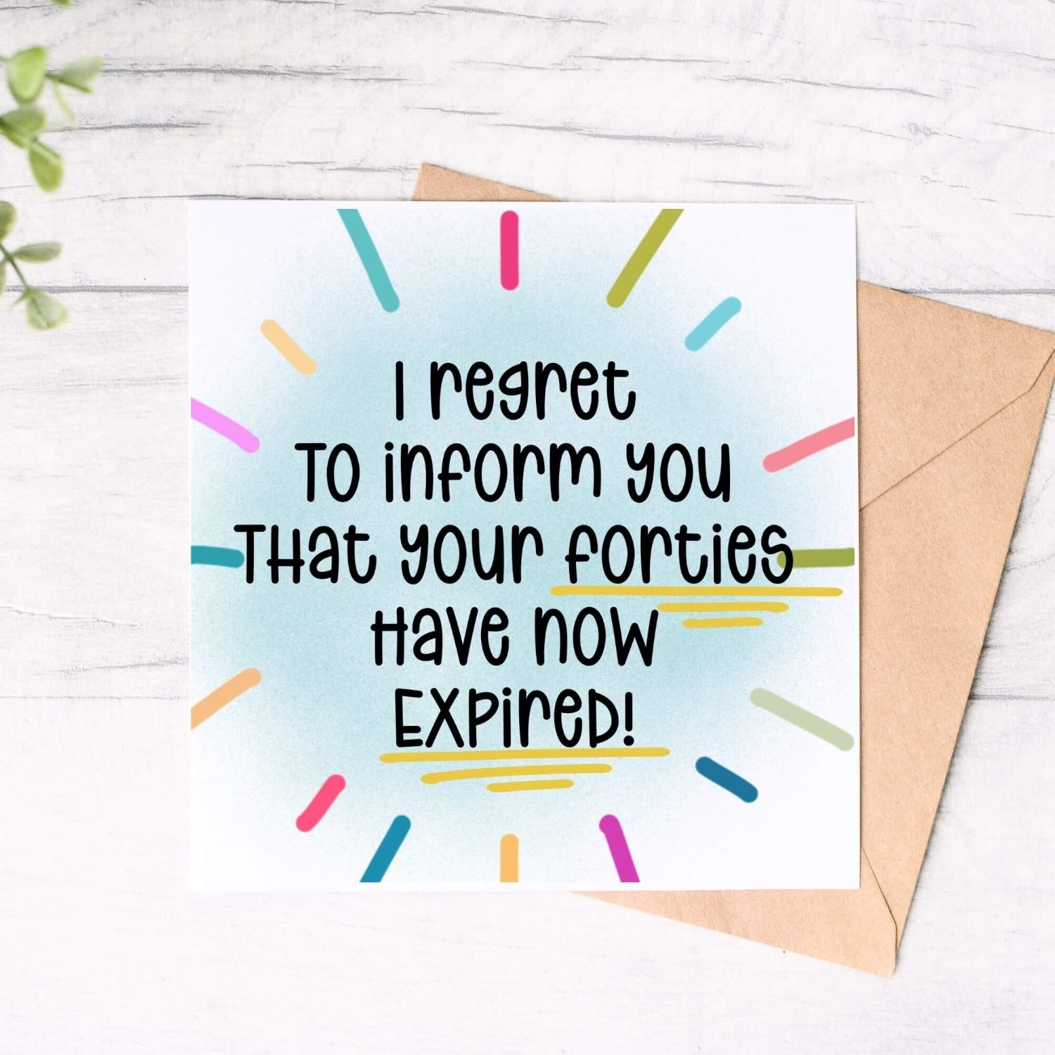 funny and colourful 50th birthday card