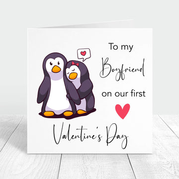 to my boyfriend on our first valentine's day personalised card