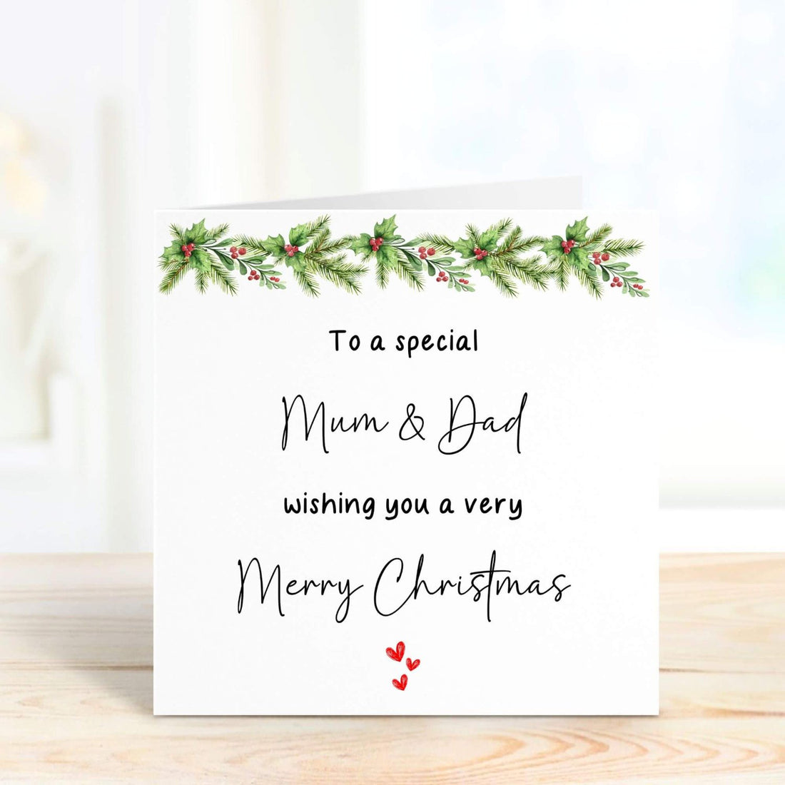 personalised mum and dad christmas card