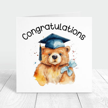personalised congratulations graduation card bear