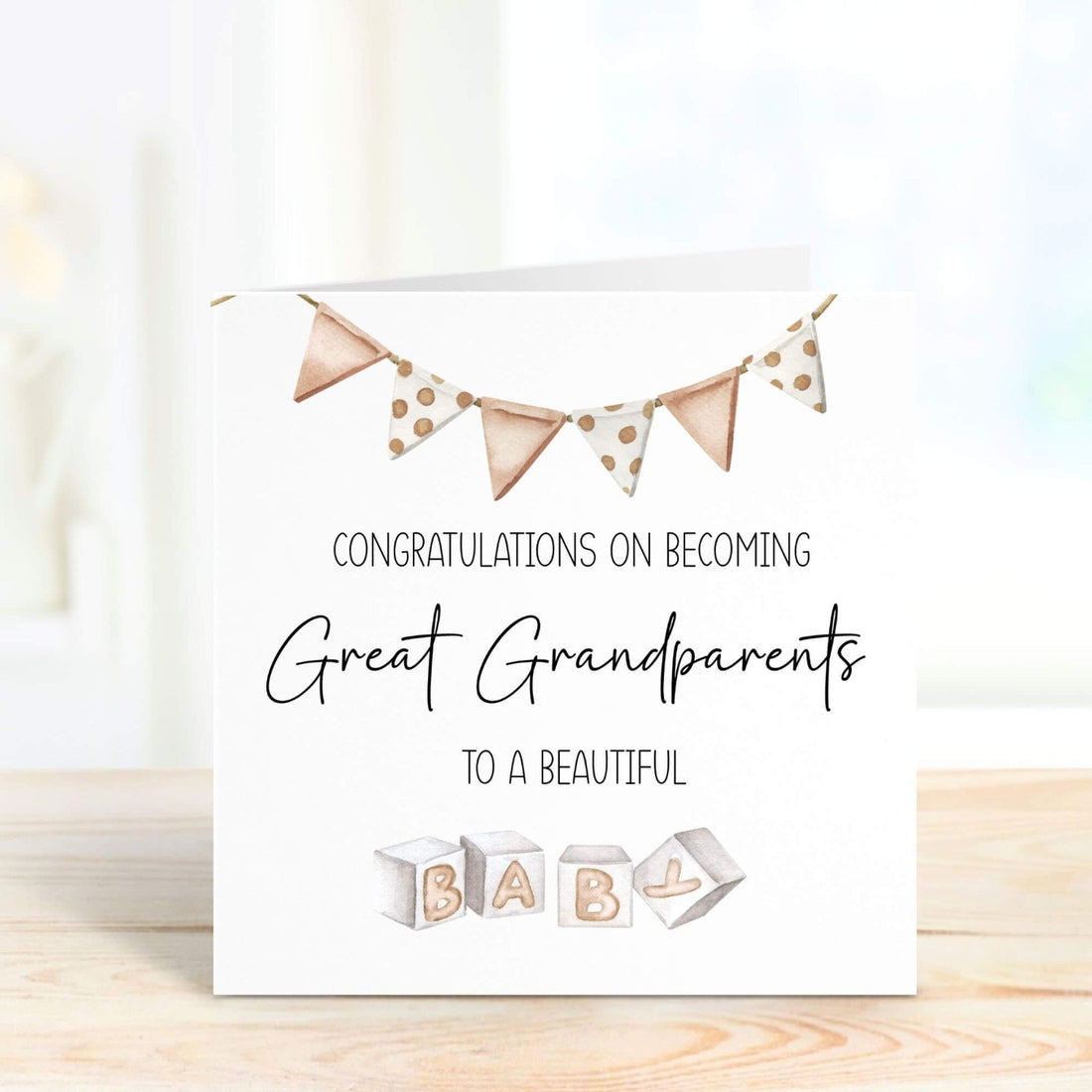congratulations on becoming great grandparents personalised card