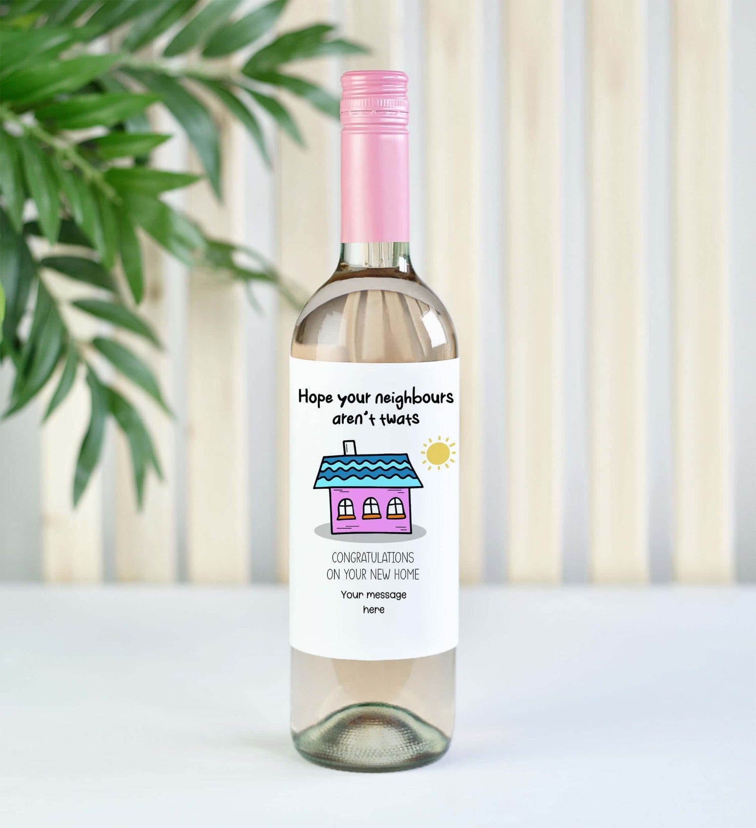 funny personalised label new home
