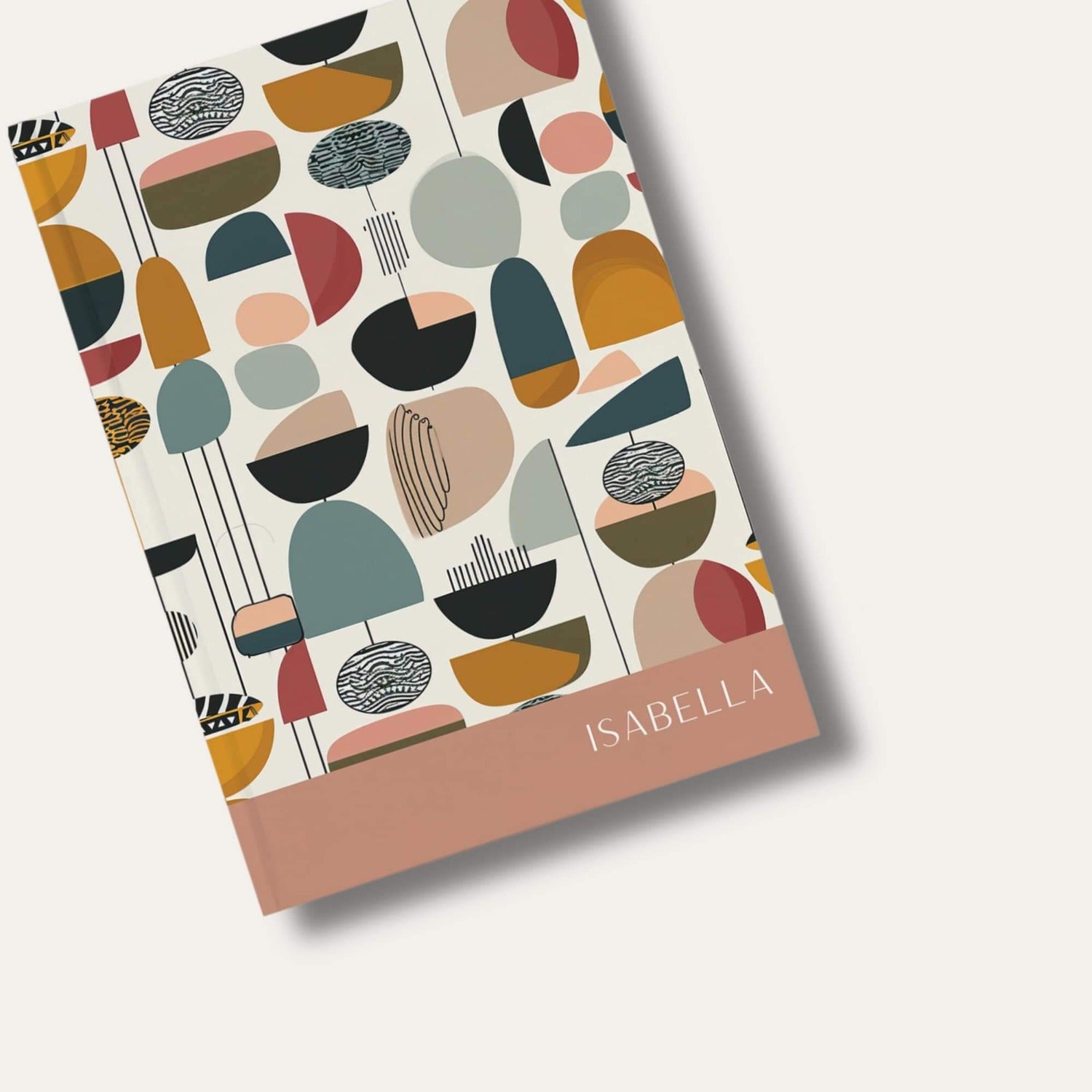 abstract personalised notebook with name