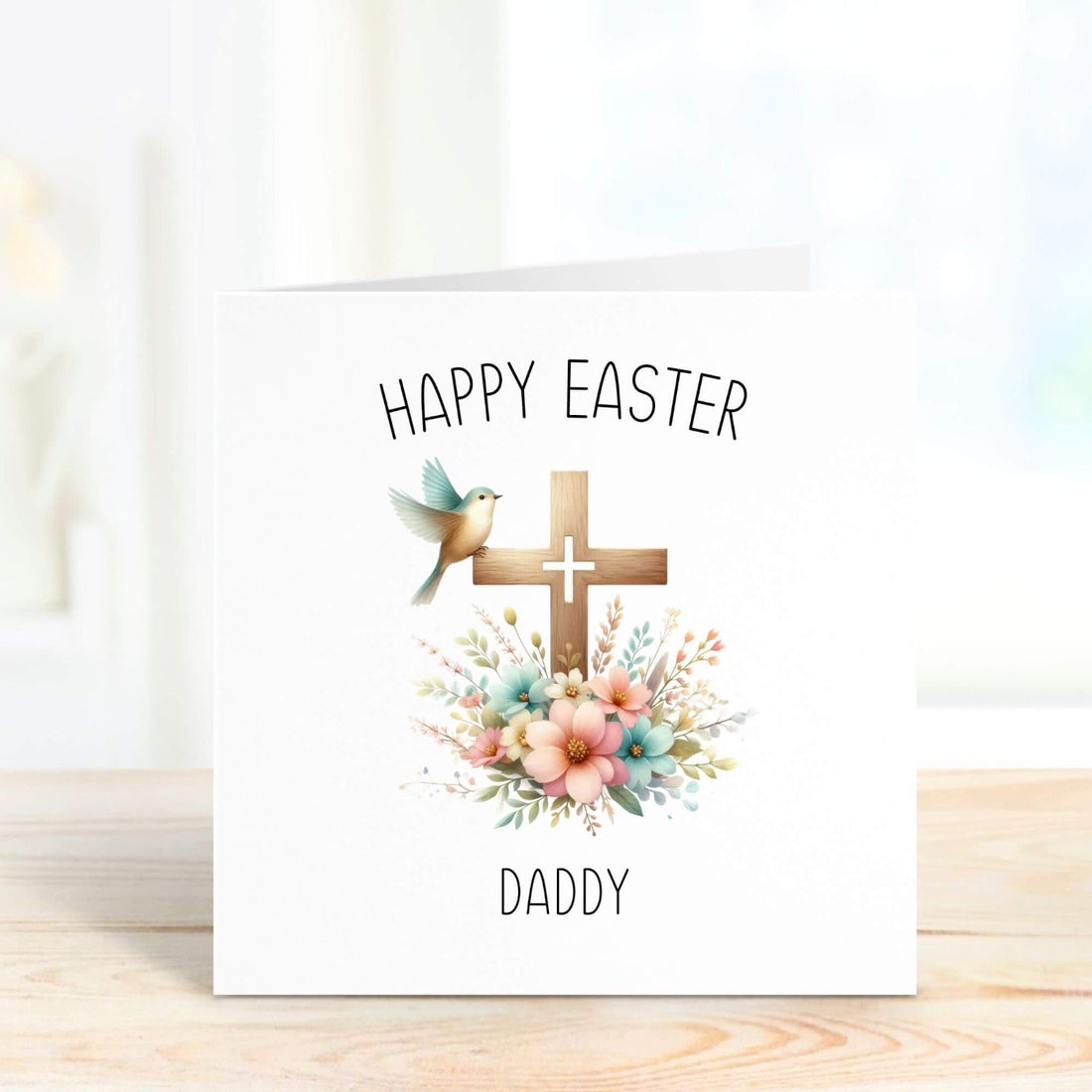 easter religious personalised card for daddy