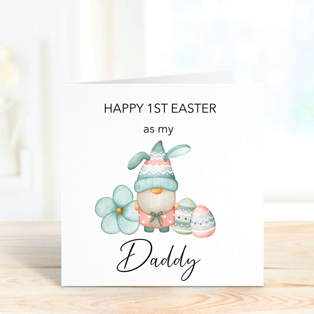 easter gnomes personalised card for daddy