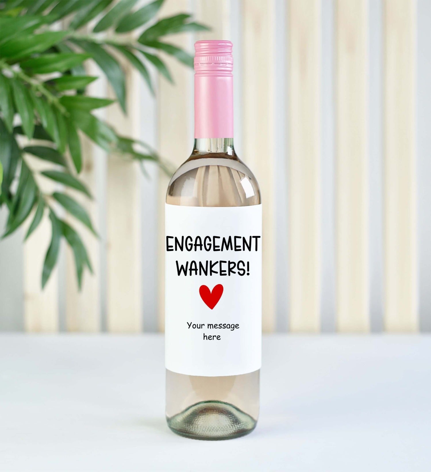 engagement wankers wine bottle label