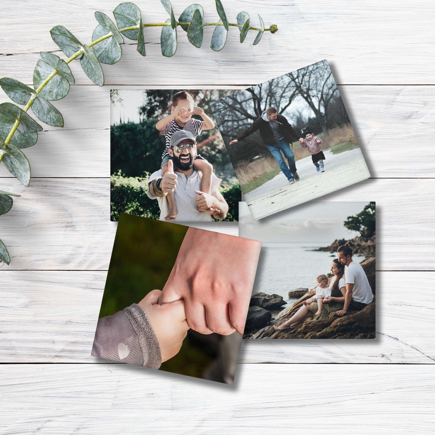 Custom square fridge magnets with family photos – personalised 5x5cm glossy keepsakes for home décor and gifting.