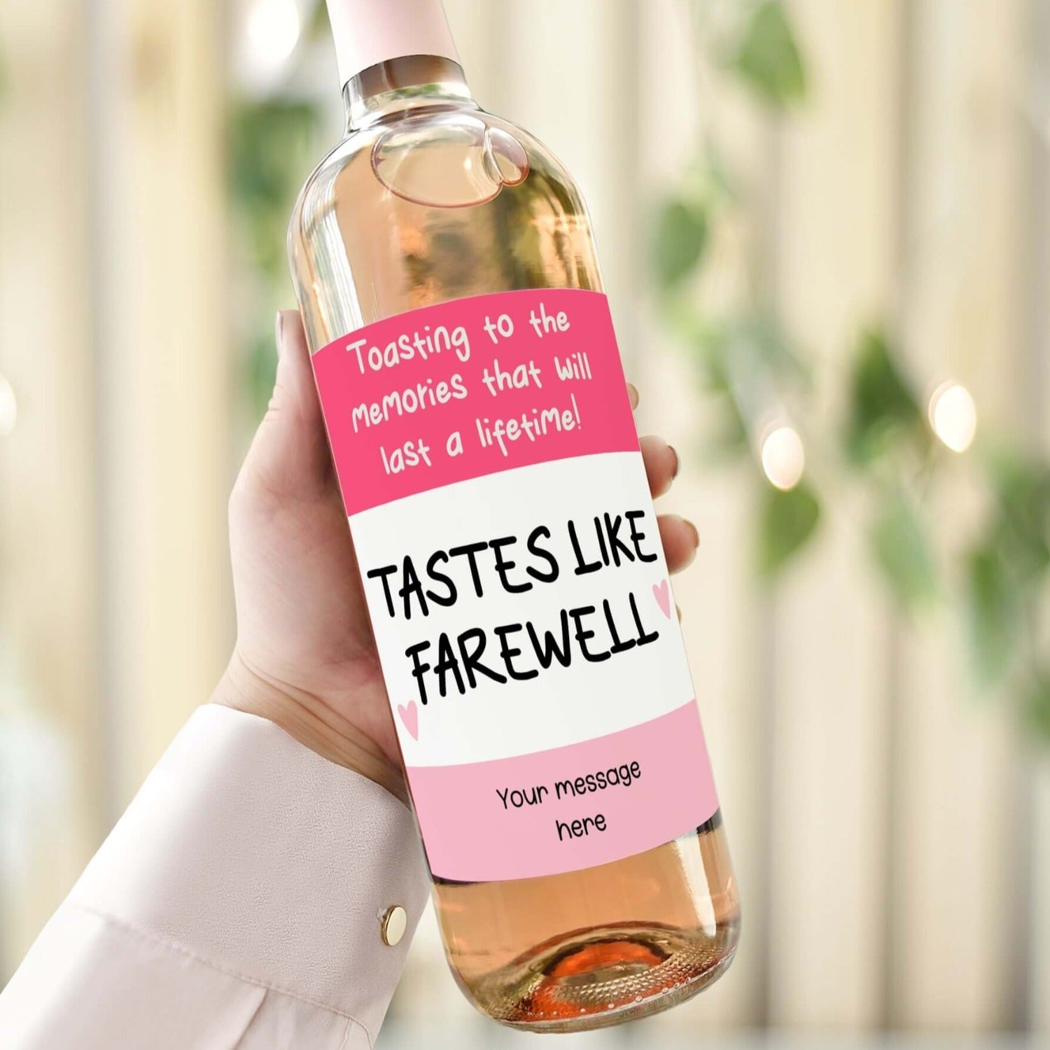 tastes like farewell personalised wine label for new job gift