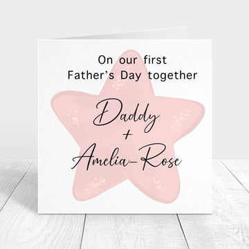 personalised card on our first father's day together