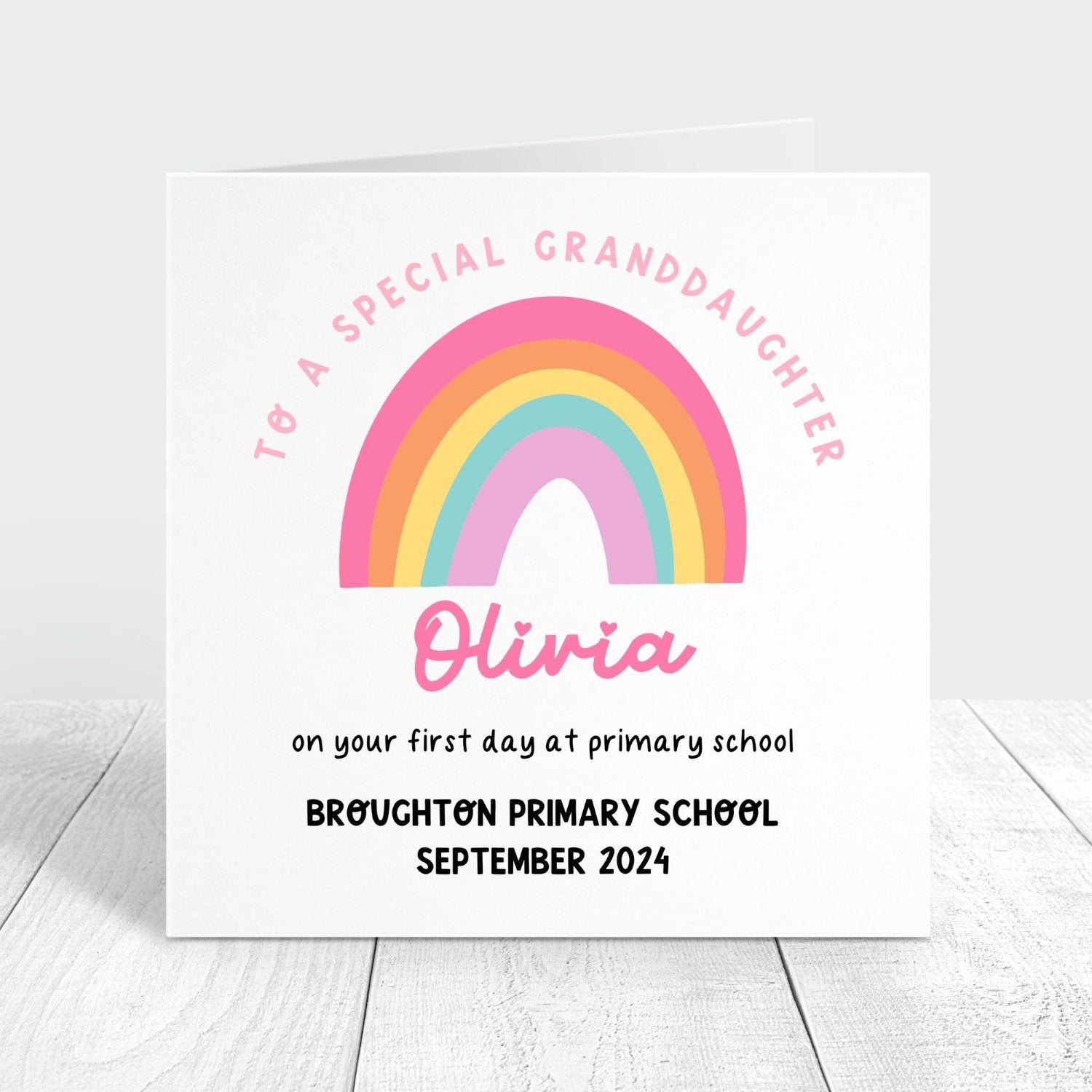 to a special granddaughter on your first day at school