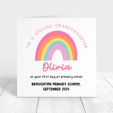 to a special granddaughter on your first day at school