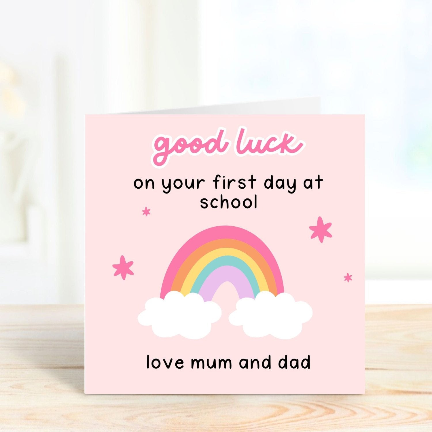 good luck on your firs day at school card