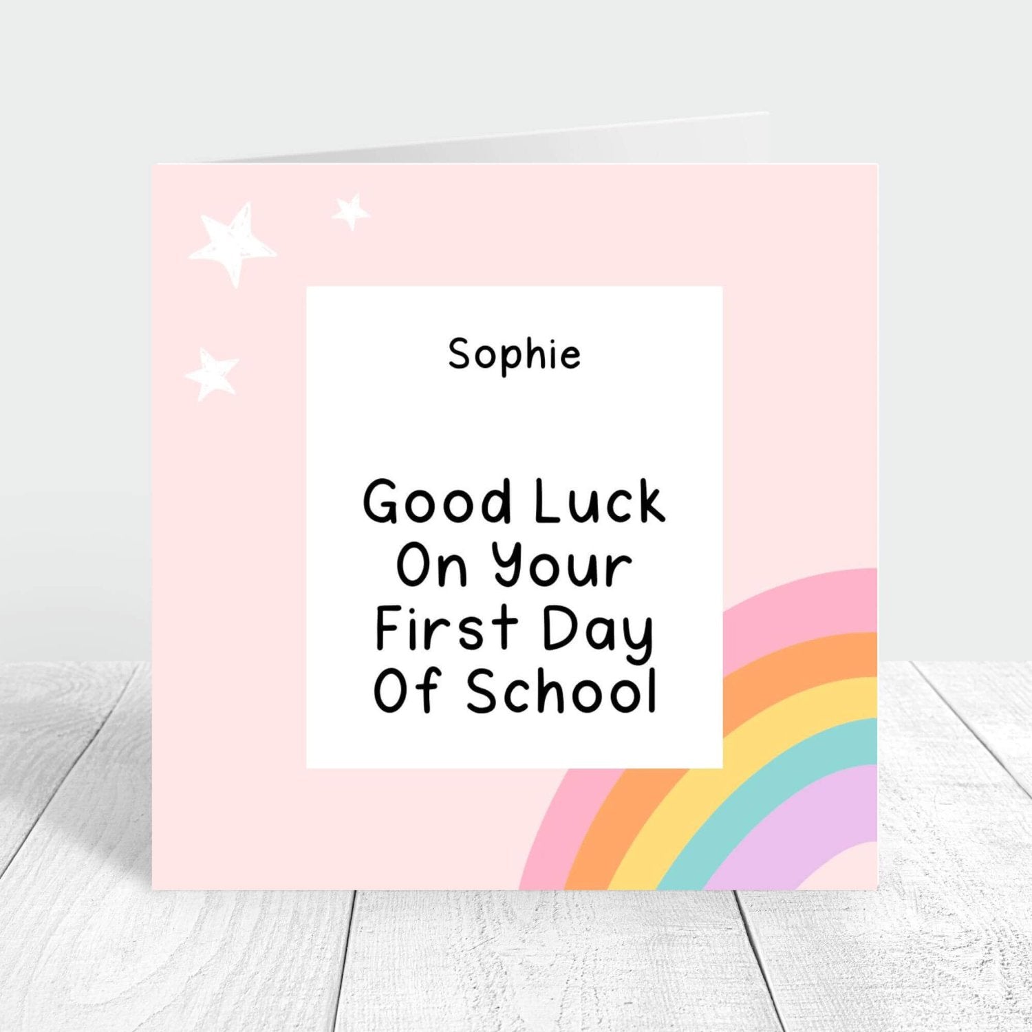 Good luck on your first day of school rainbow card