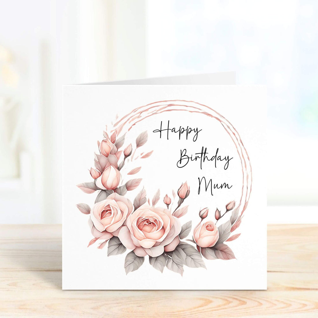 floral roses personalised birthday card for mum