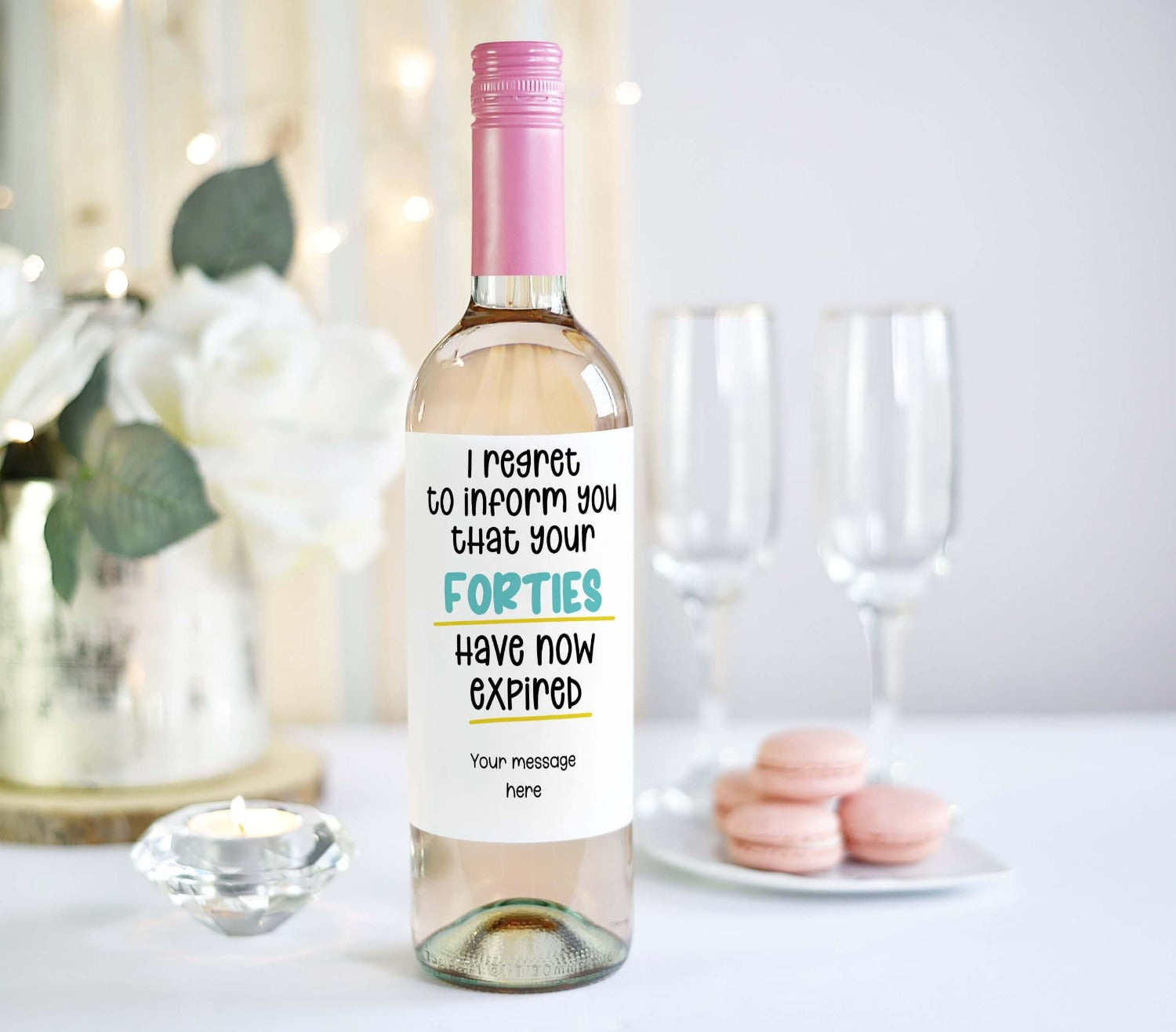 forties expired funny customised wine label