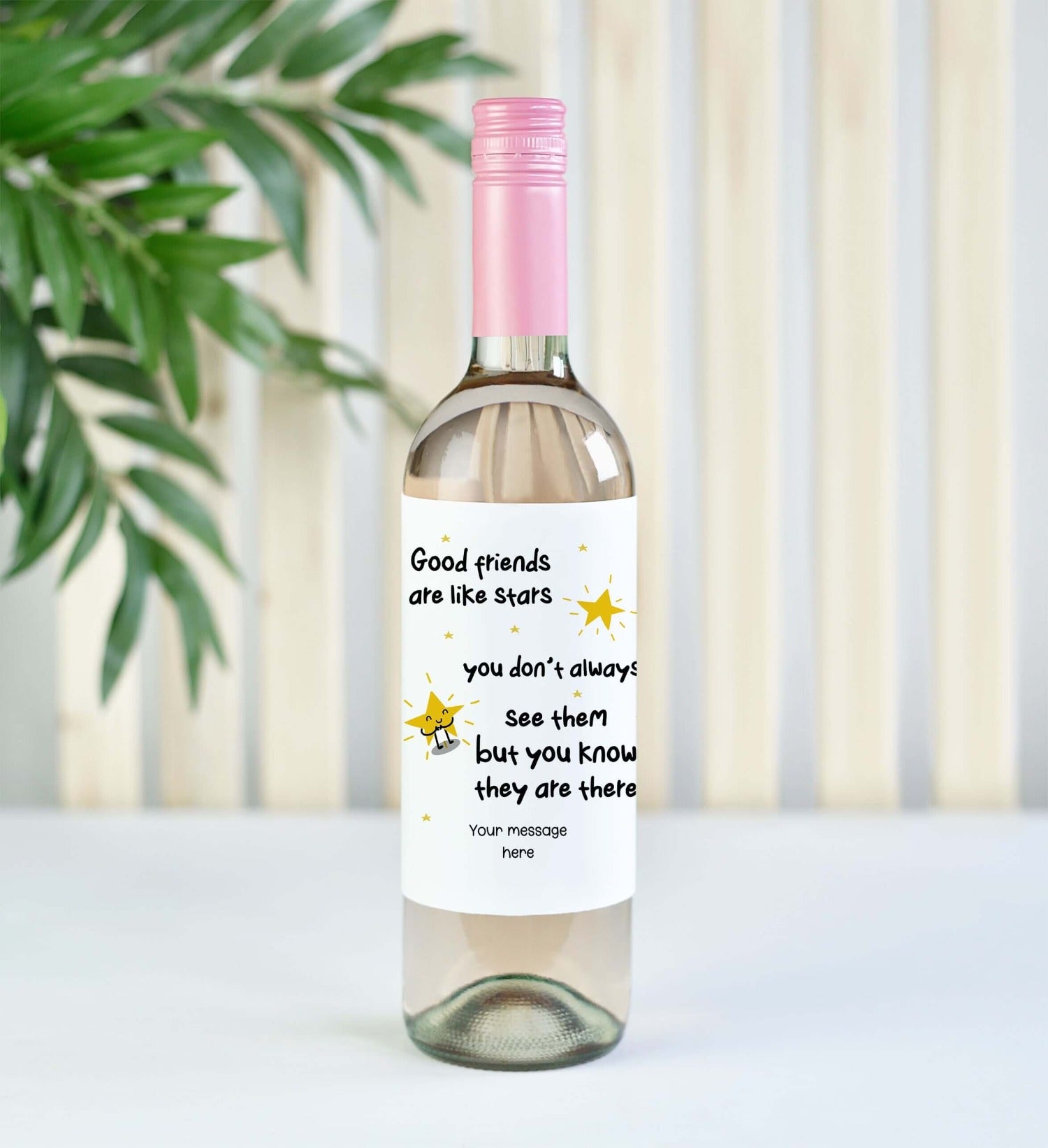 personalised wine bottle label for friends birthday