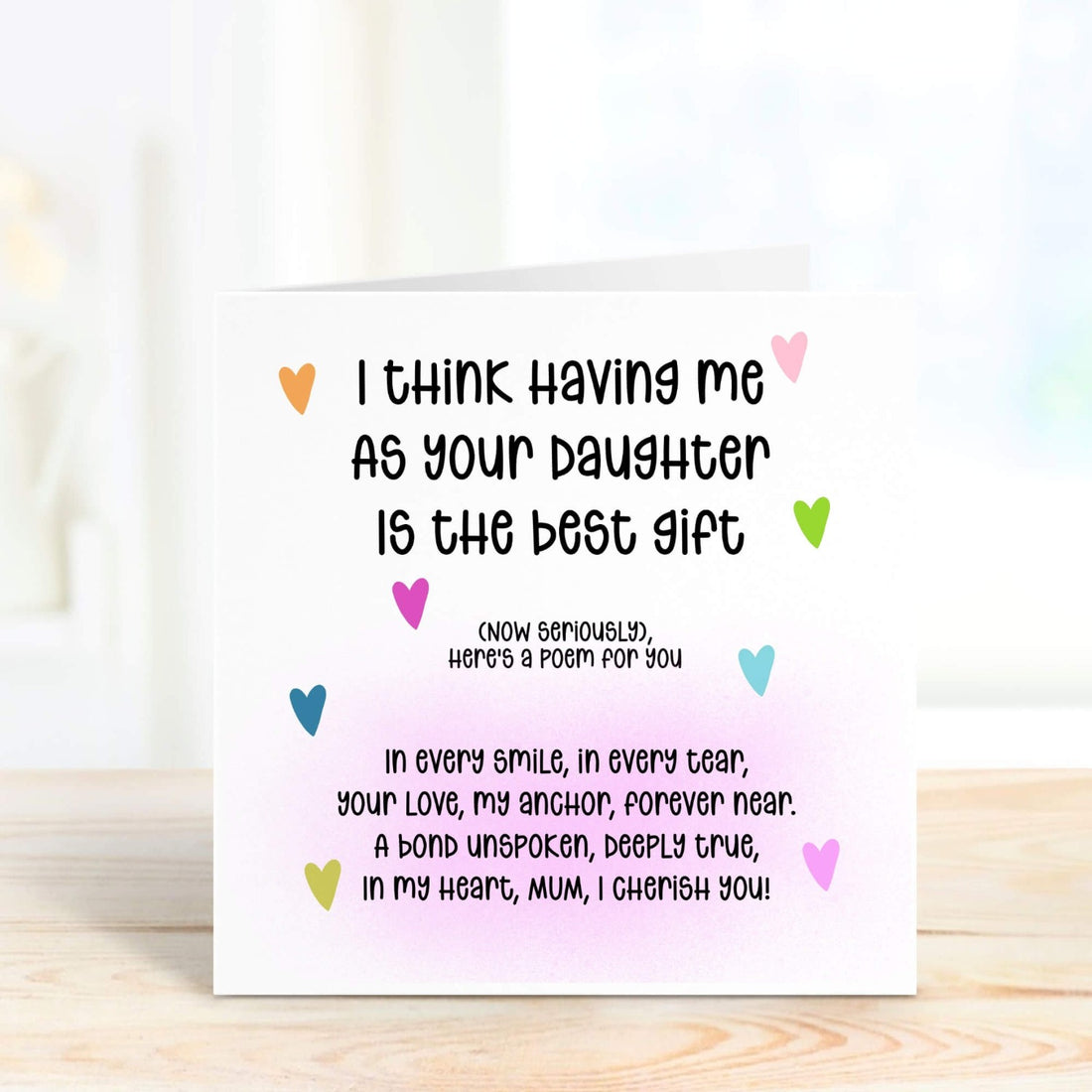 personalised birthday card for mum from daughter with poem