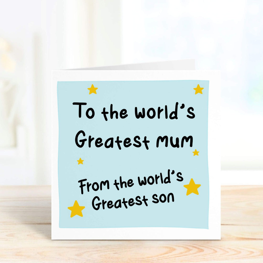 to the world's greatest mum from the world's greatest son personalised card