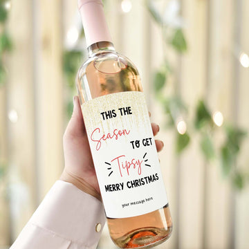 This The Season to get tipsy christmas wine albel