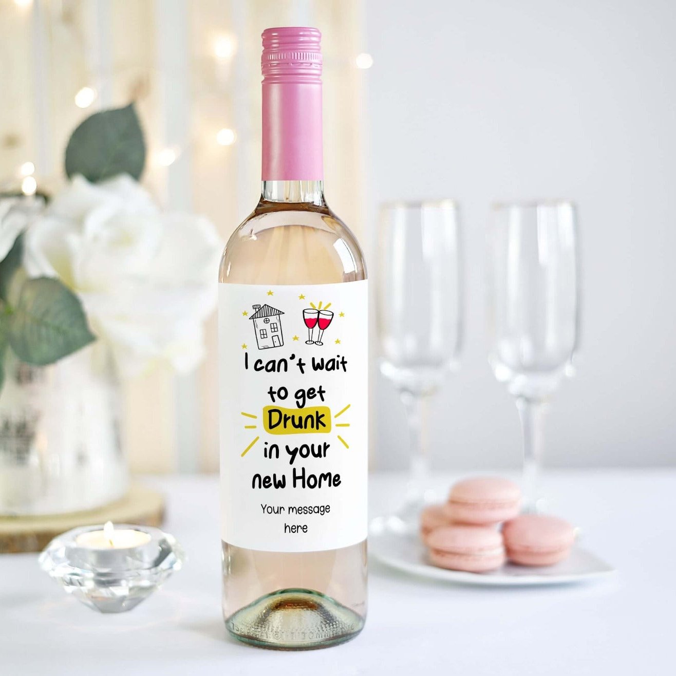 new home gift personalised wine bottle label