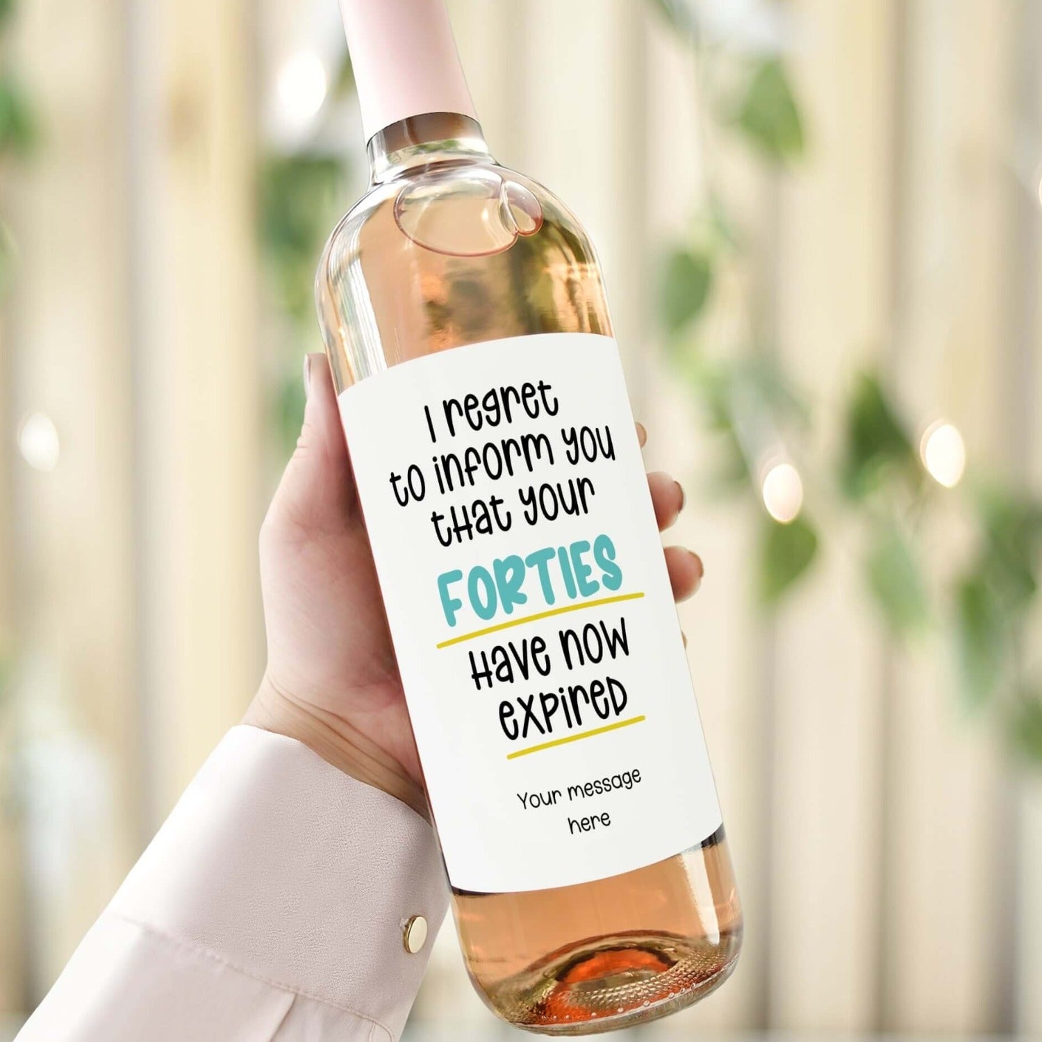 happy 50th birthday personalised wine bottle label