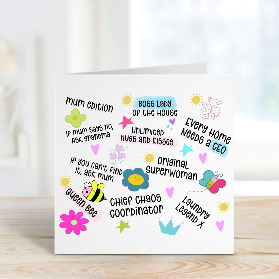 mum edition personalised birthday card with funny quotes