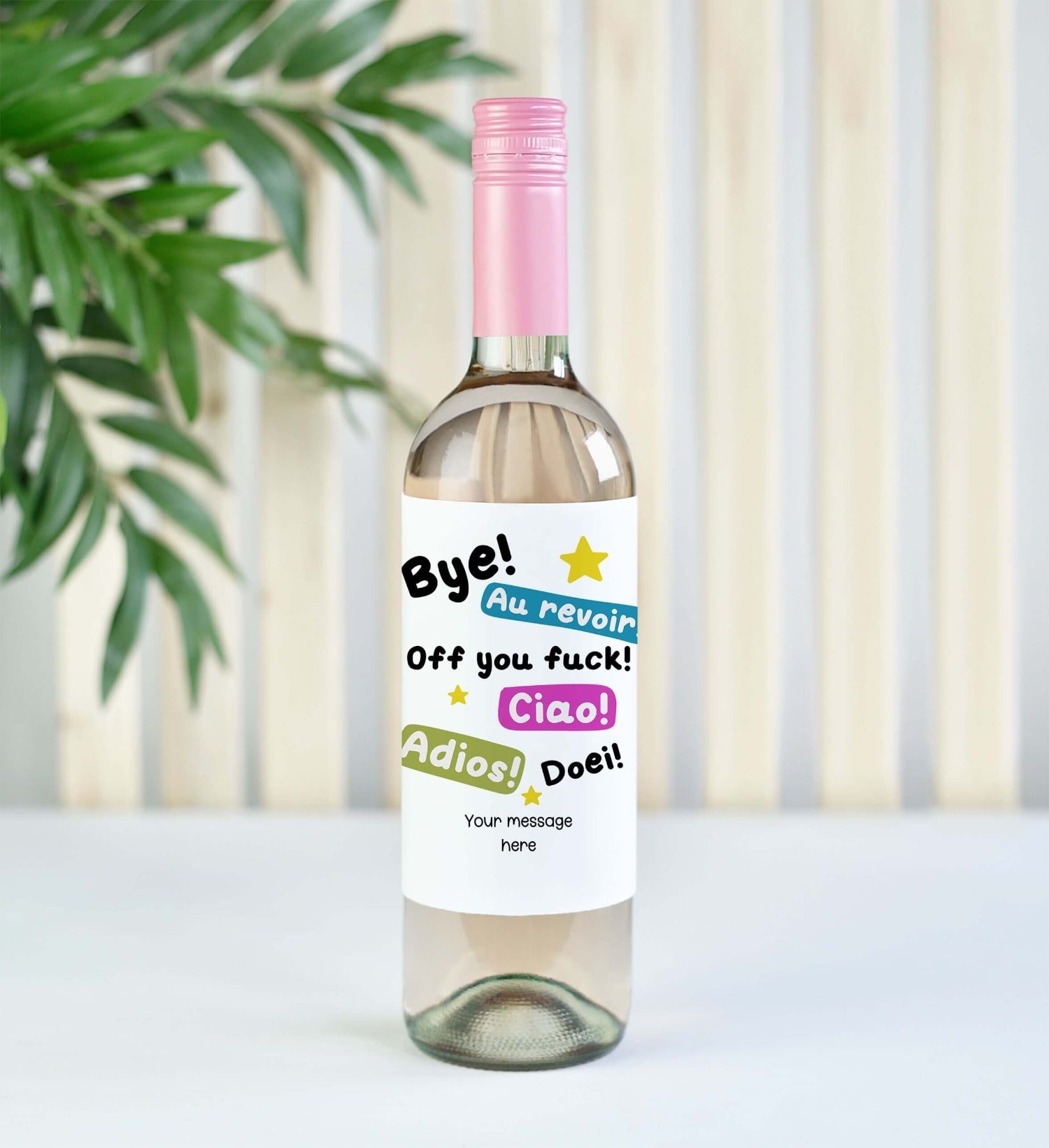 personalised wine bottle label funny new job gift