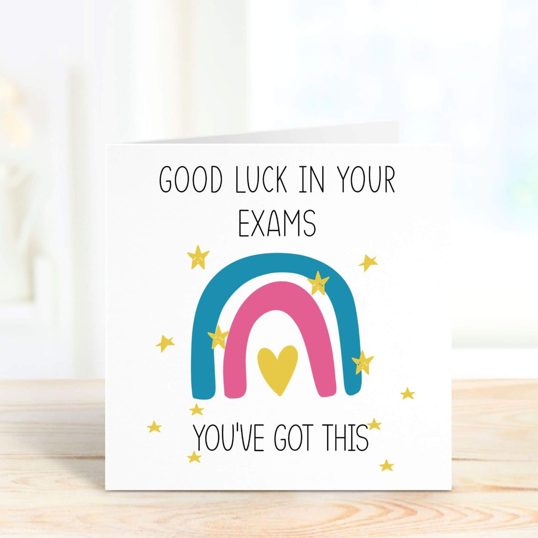 good luck in your exams personalised card
