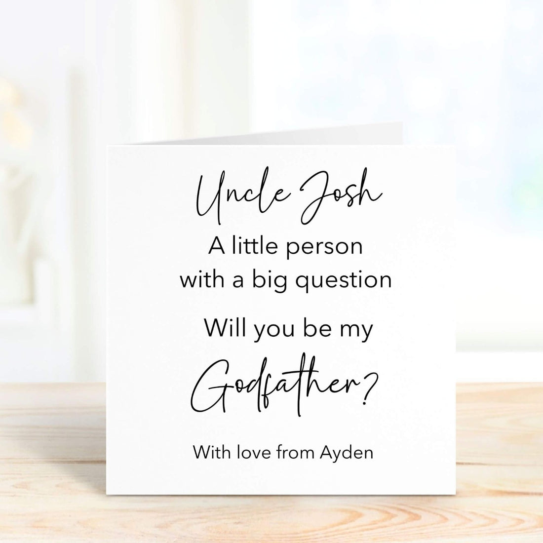 godfather proposal personalised card