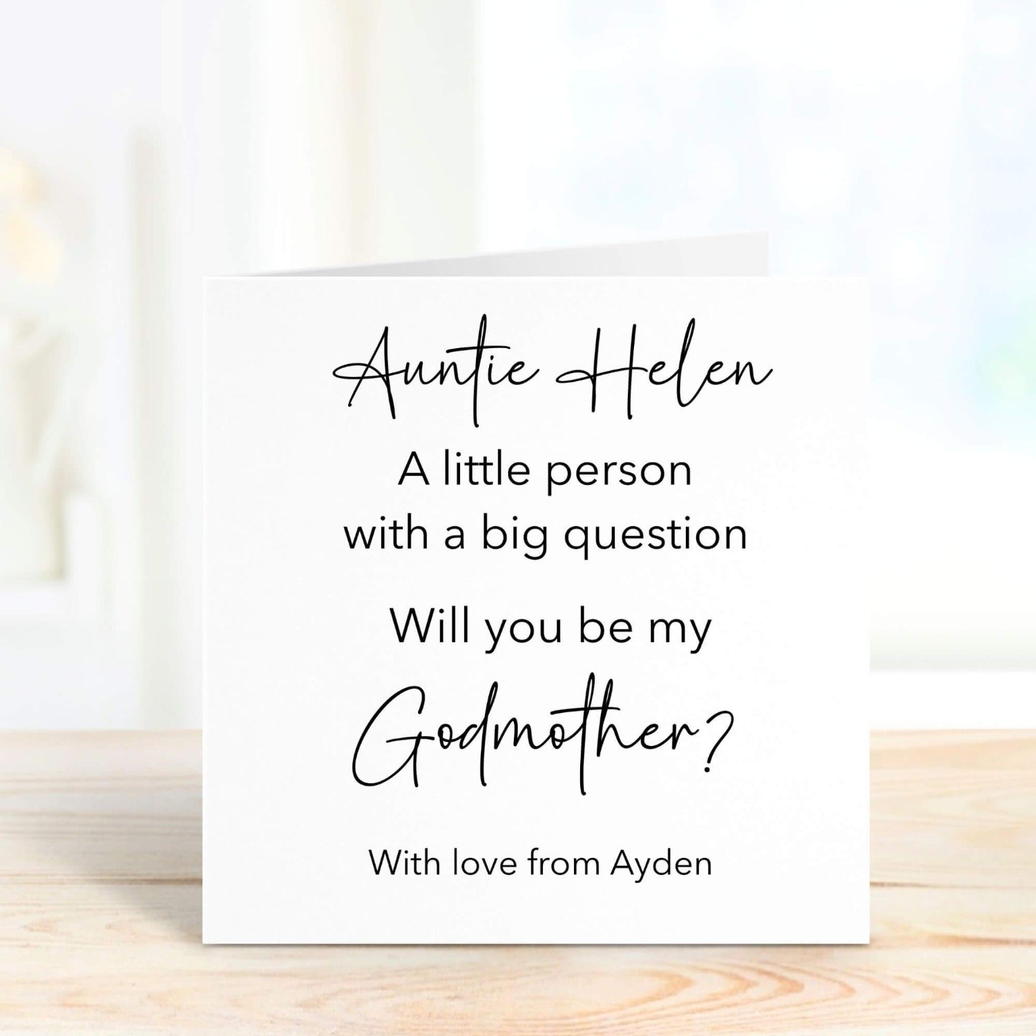 godmother proposal card