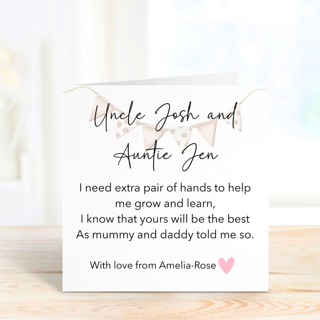 godparents proposal personalised card with poem