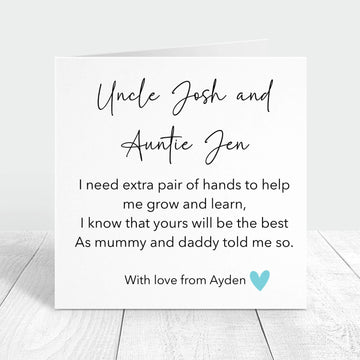 godparents proposal personalised card