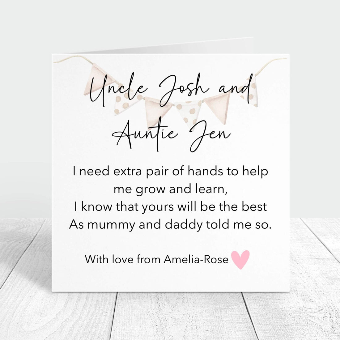 godparents proposal personalised card with poem