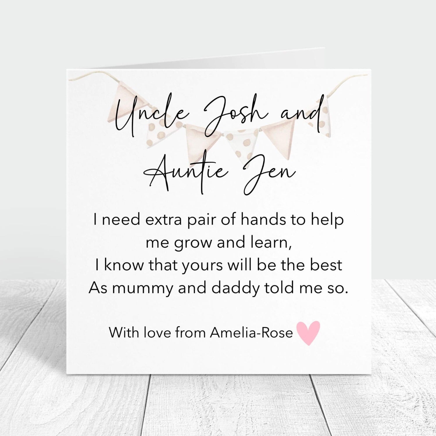 godparents proposal personalised card with poem