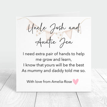 godparents proposal personalised card with poem