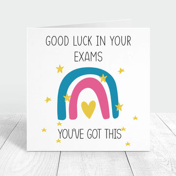 good luck in your exams personalised card