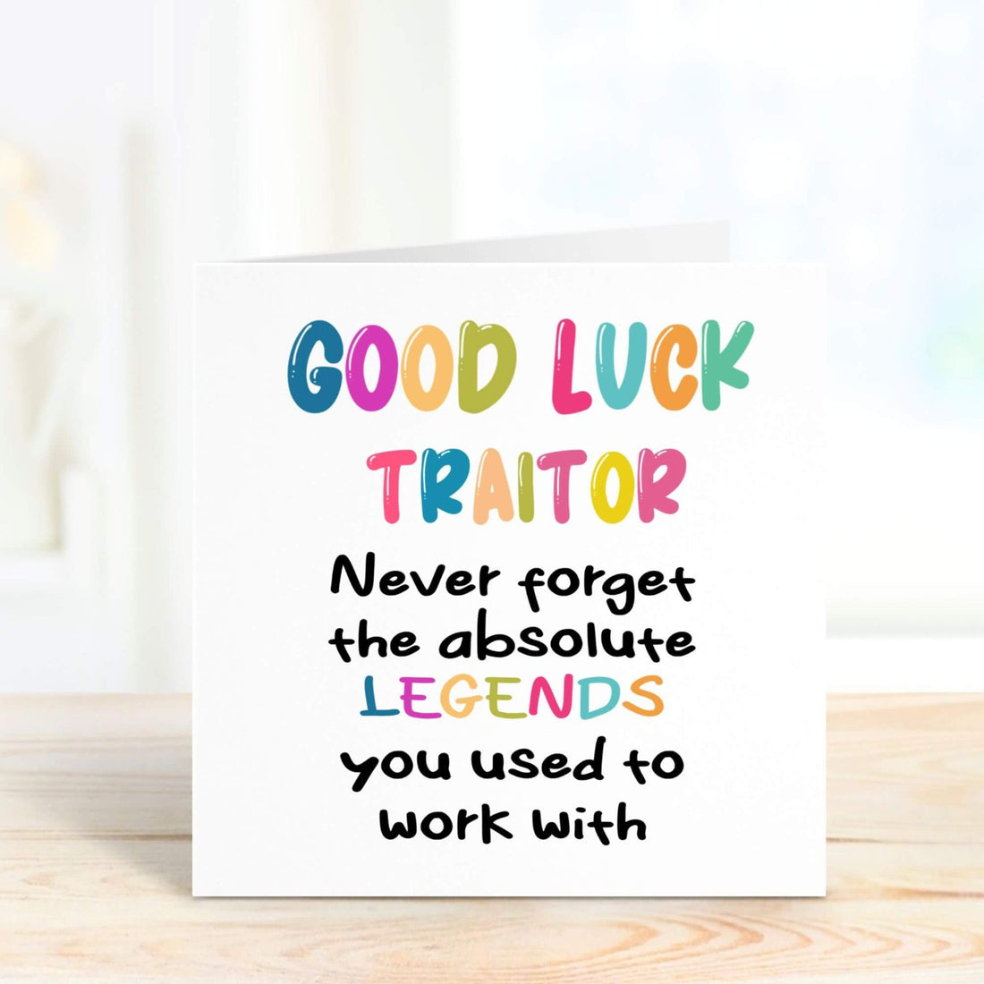 good luck traitor funny personalised new job card