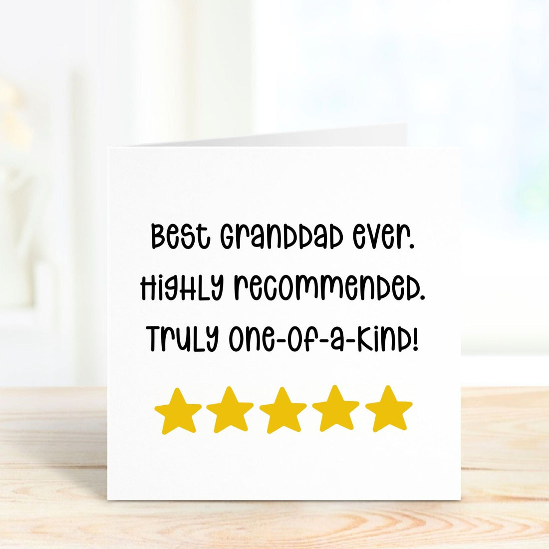 best granddad ever 5 stars personalised card