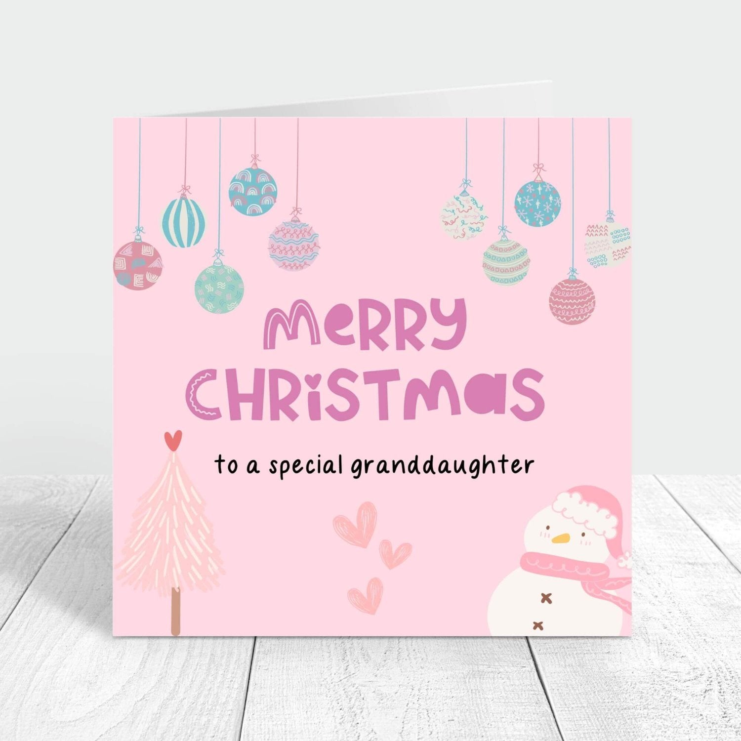 Merry Christmas to a special granddaughter pink card